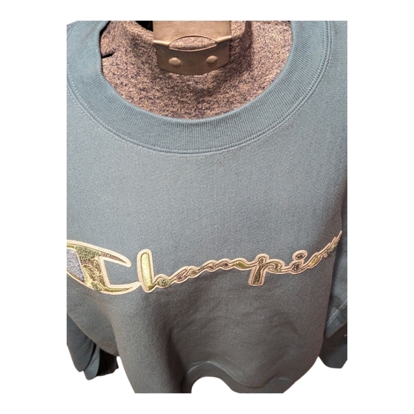 NWT Champion Reverse Weave Chenille Crewneck Sweatshirt Dusty Blue Men's XL - Picture 9 of 14